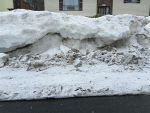 Fig. 4 Somewhat more irregular layers of snow. If this were foundation soil it would be more difficult to characterize and would introduce some "messiness" into the forensic engineering investigation