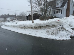Fig. 1  Layers of snow at side of road